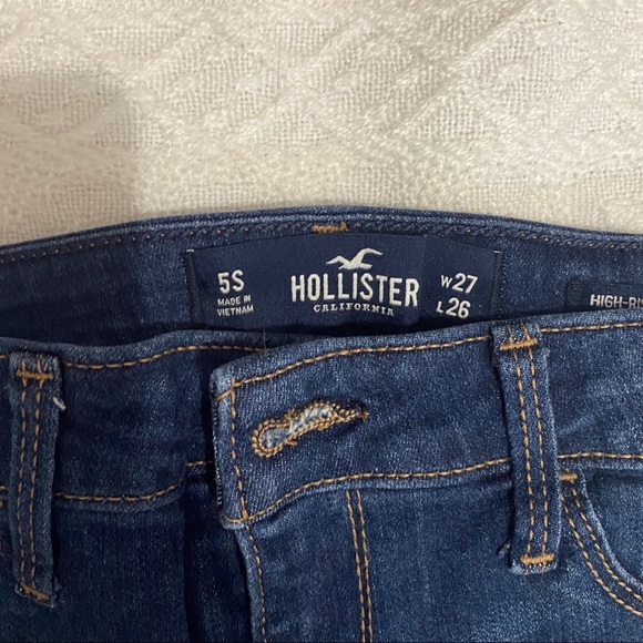 hollister dark blue ripped high rise jean legging - Picture 3 of 4